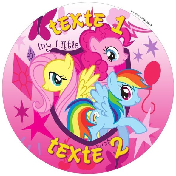 Disque sucre décoration comestible gâteau My Little Pony