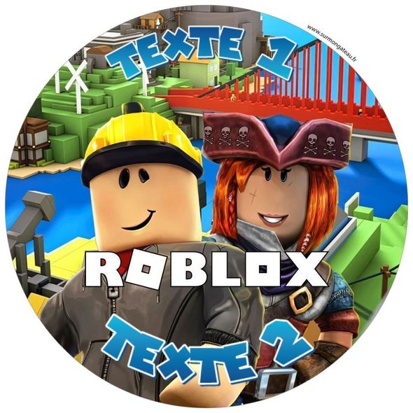 Disque sucre décoration comestible gâteau Roblox