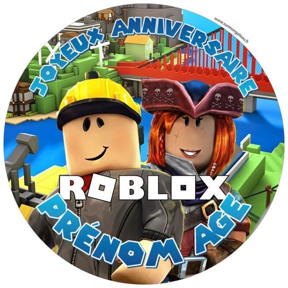 Décoration gâteau personnalisé Roblox disque sucre