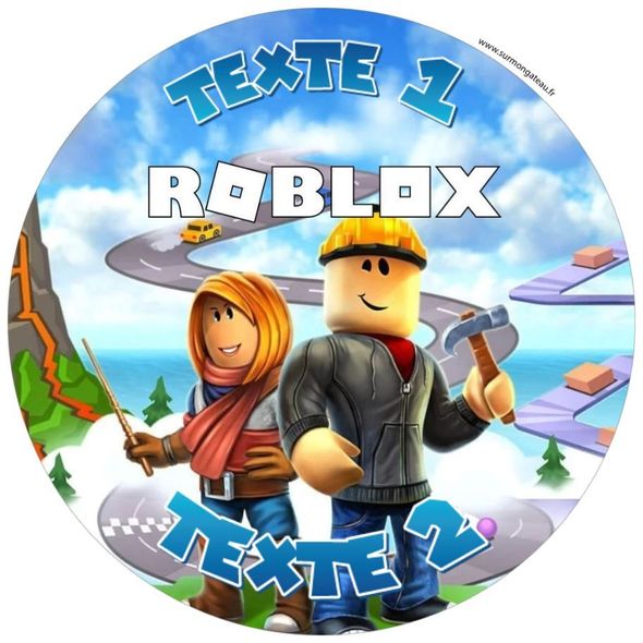 Disque sucre décoration comestible gâteau Roblox