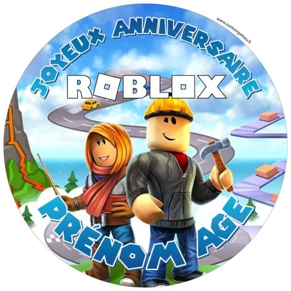 Décoration gâteau personnalisé Roblox disque sucre