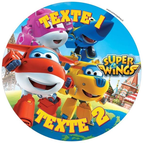 Disque sucre décoration comestible gâteau Super Wings