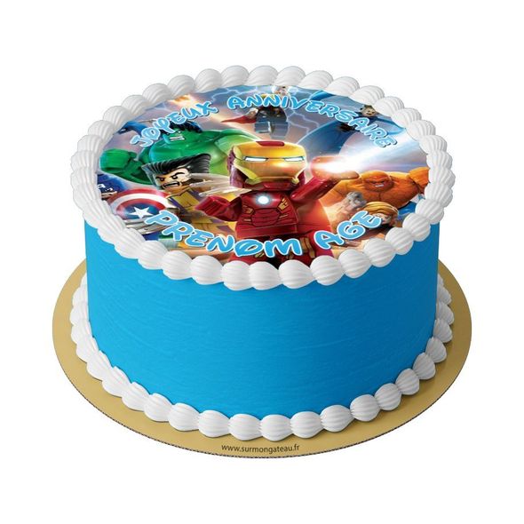 Gâteau Lego Super Héros Ironman décoration anniversaire