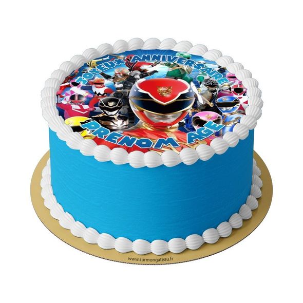 Gâteau Power Rangers décoration anniversaire