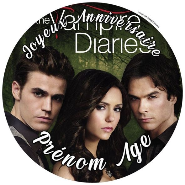 Décoration gâteau personnalisé Vampire Diaries disque sucre