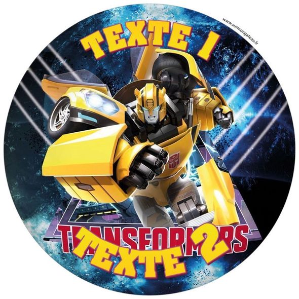 Disque sucre décoration comestible gâteau Transformers