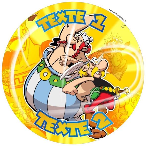 Disque sucre décoration comestible gâteau Astérix et Obélix