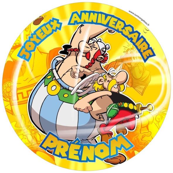 Décoration gâteau personnalisé Astérix et Obélix disque sucre