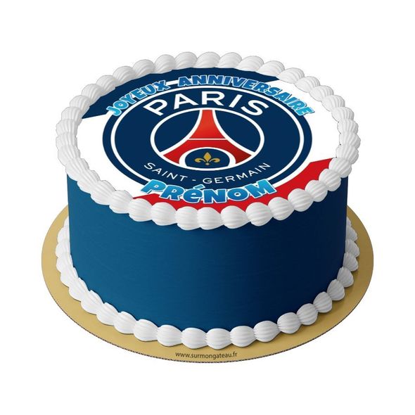 Gâteau PSG décoration anniversaire