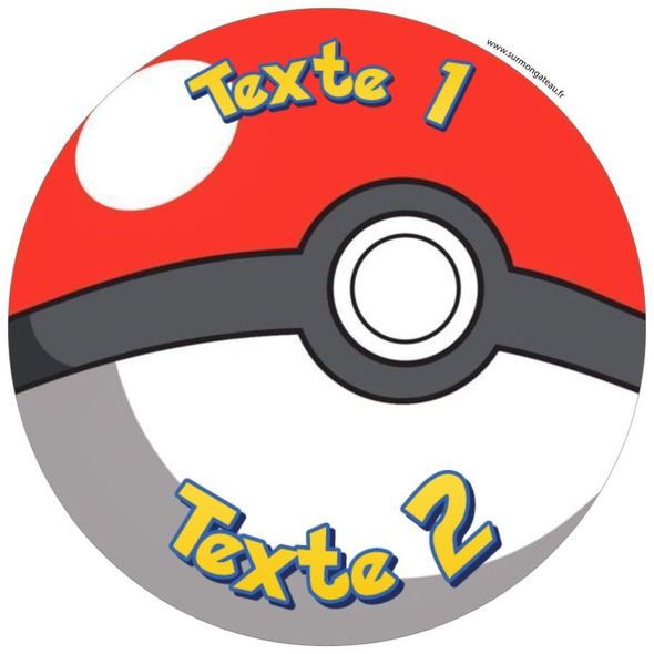 Disque sucre décoration comestible gâteau Pokémon Pokéball