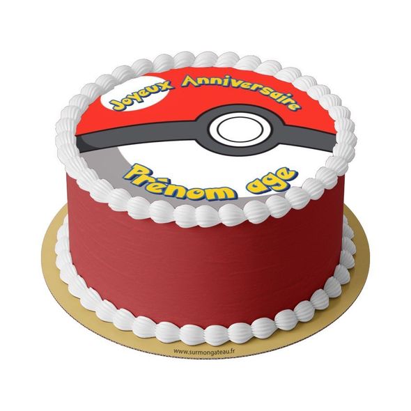 Gâteau Pokémon Pokéball décoration anniversaire