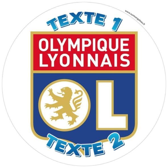 Disque sucre décoration comestible gâteau OL Olympique lyonnais