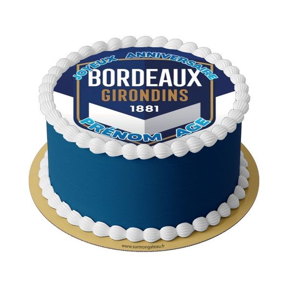 Gâteau Girondins de Bordeaux décoration anniversaire