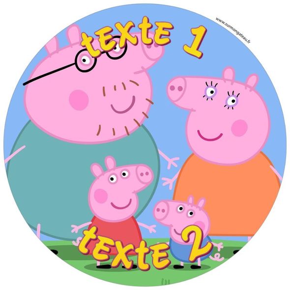 Disque sucre décoration comestible gâteau Peppa Pig