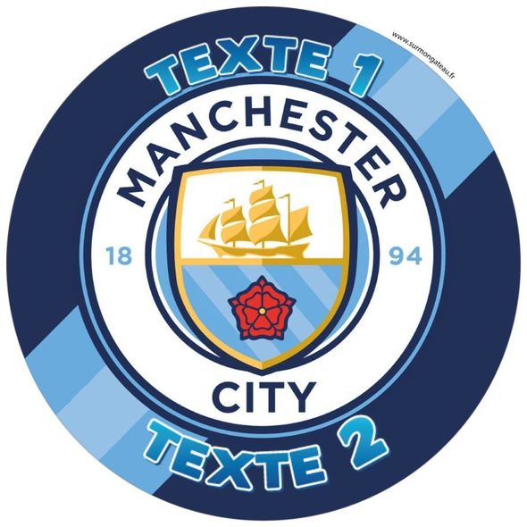 Disque sucre décoration comestible gâteau Manchester City