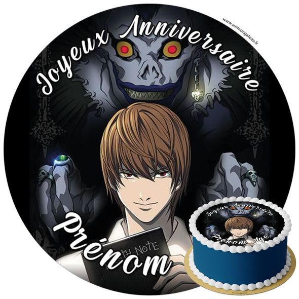 Décoration gâteau anniversaire Death Note disque sucre