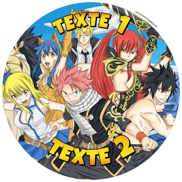 Disque sucre décoration comestible gâteau Fairy Tail