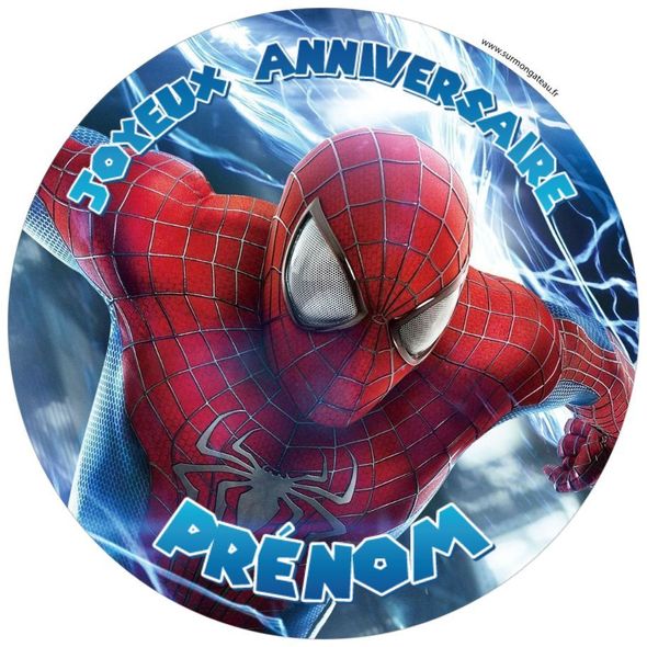 Décoration gâteau personnalisé Spiderman disque sucre