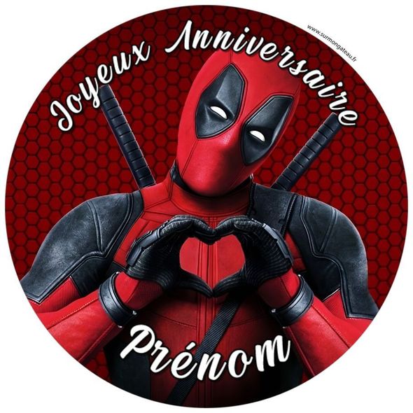 Décoration gâteau personnalisé Deadpool disque sucre