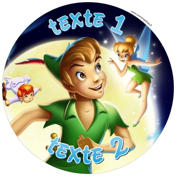 Disque sucre décoration comestible gâteau Peter Pan