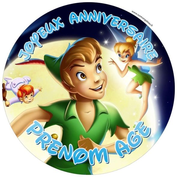 Décoration gâteau personnalisé Peter Pan disque sucre