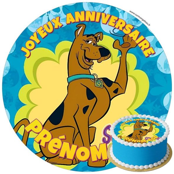 Décoration gâteau anniversaire Scooby-Doo disque sucre