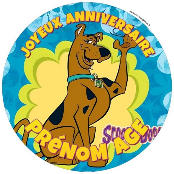 Décoration gâteau personnalisé Scooby-Doo disque sucre