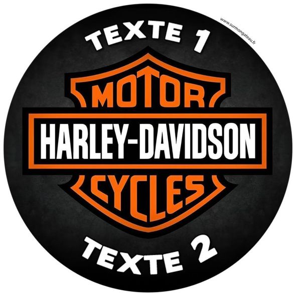 Disque sucre décoration comestible gâteau Harley-Davidson