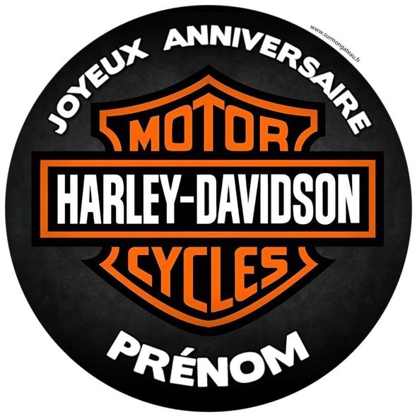 Décoration gâteau personnalisé Harley-Davidson disque sucre