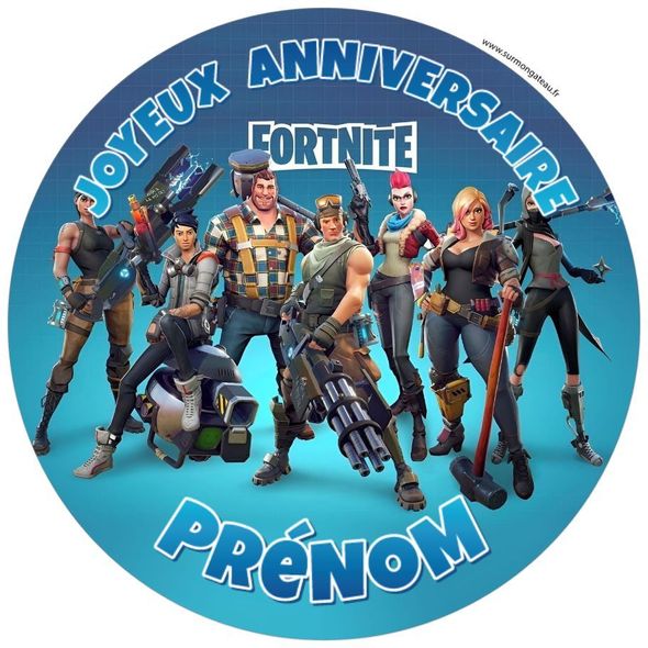 Décoration gâteau personnalisé Fortnite disque sucre