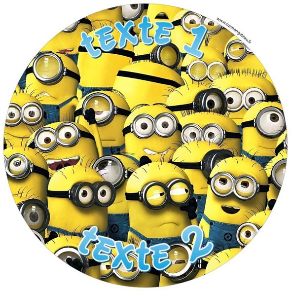 Disque sucre décoration comestible gâteau Minions