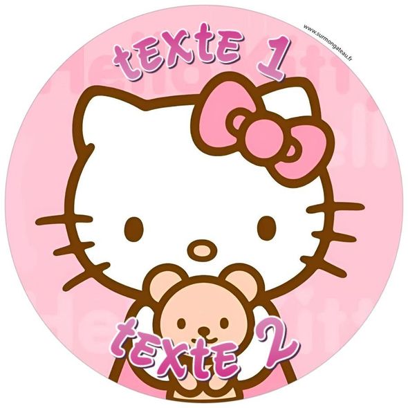 Disque sucre décoration comestible gâteau Hello Kitty