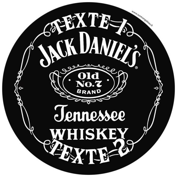 Disque sucre décoration comestible gâteau Jack Daniels