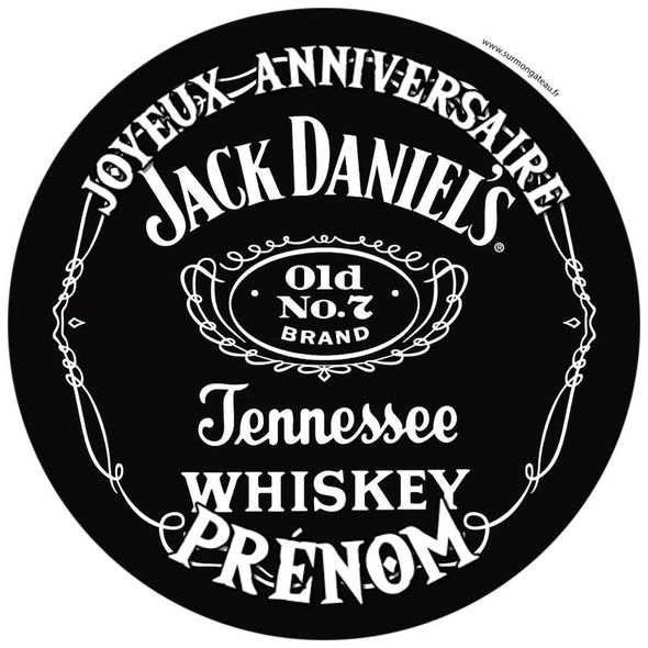 Décoration gâteau personnalisé Jack Daniels disque sucre