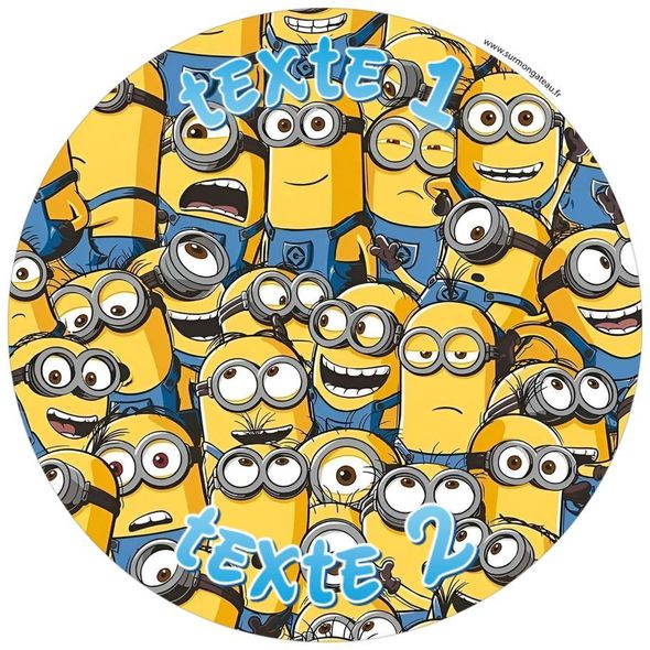 Disque sucre décoration comestible gâteau Minions