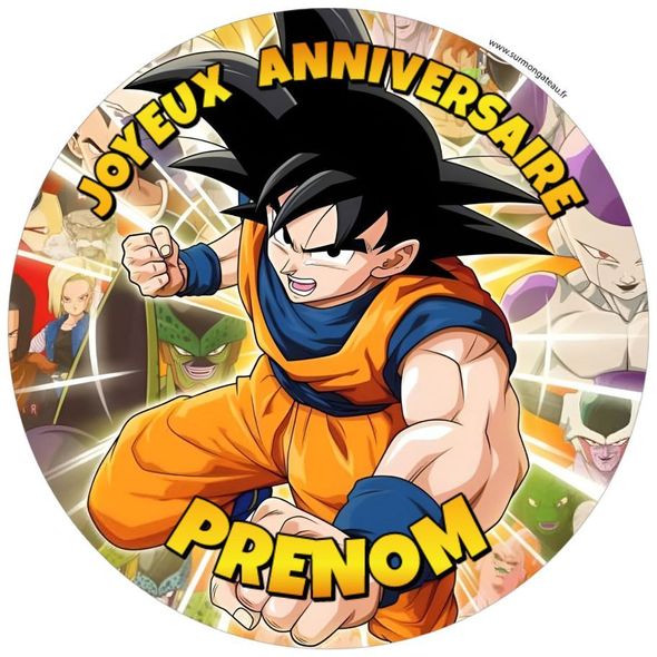 Décoration gâteau personnalisé Dragon Ball disque sucre