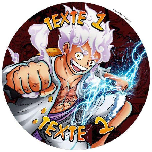 Disque sucre décoration comestible gâteau One Piece Gear 5