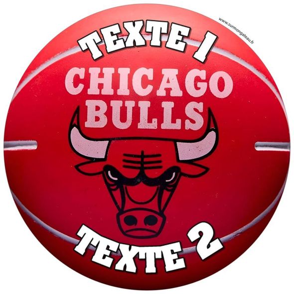 Disque sucre décoration comestible gâteau Chicago Bulls 