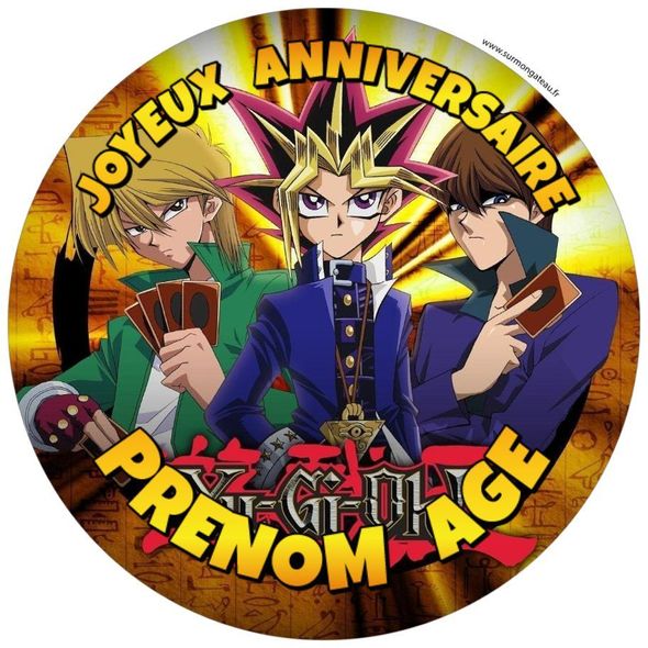 Décoration gâteau personnalisé Yu-Gi-Oh! disque sucre