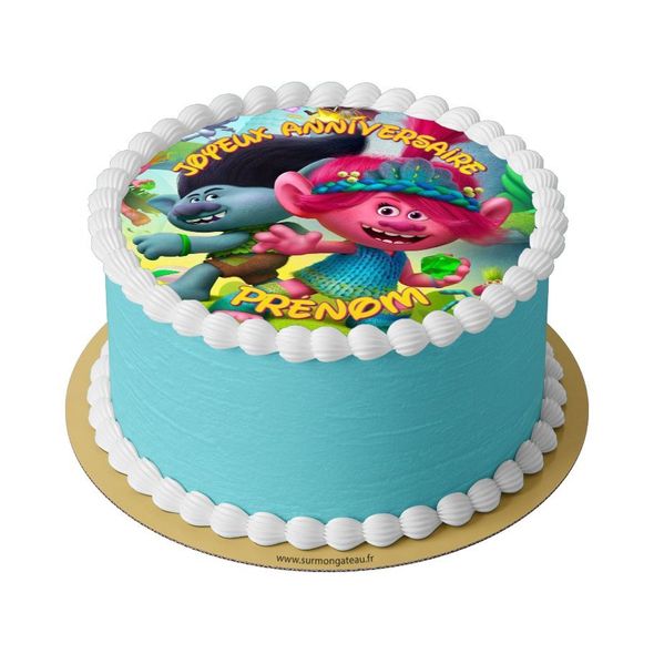 Gâteau Les Trolls décoration anniversaire