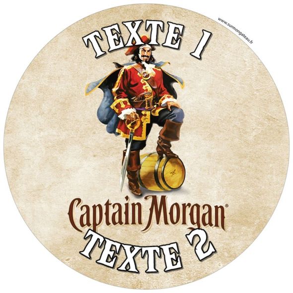 Disque sucre décoration comestible gâteau Captain morgan