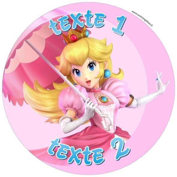 Disque sucre décoration comestible gâteau Princesse Peach