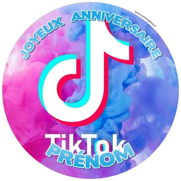 Décoration gâteau personnalisé Tiktok disque sucre