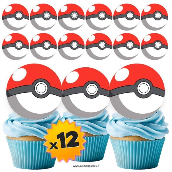 12 mini disques photos comestibles Pokémon azyme sucre