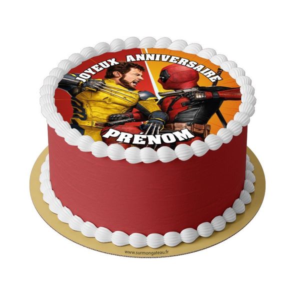 Gâteau Deadpool et Wolverine décoration anniversaire