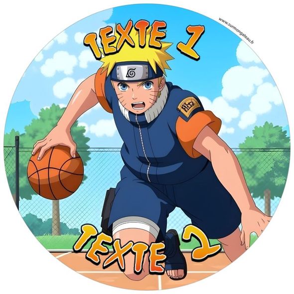 Disque sucre décoration comestible gâteau Naruto basketball