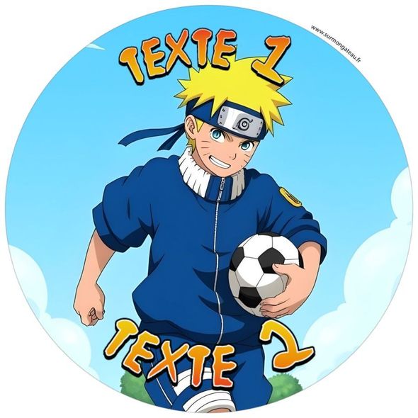 Disque sucre décoration comestible gâteau Naruto foot