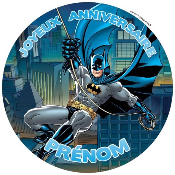 Décoration gâteau personnalisé Batman disque sucre
