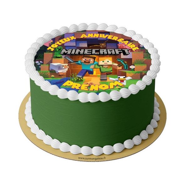 Gâteau Minecraft décoration anniversaire