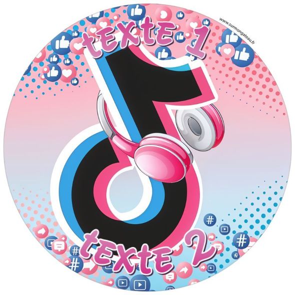 Disque sucre décoration comestible gâteau TikTok